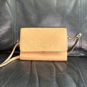 Karl Lagerfeld Camel Quilted Crossbody Bag